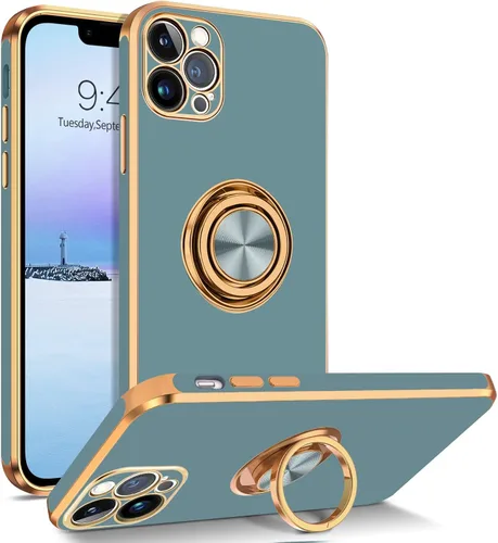 Vista 15 de BENTOBEN Funda para iPhone 13 Pro, iPhone 13 Pro, ajuste delgado, soporte de anillo de 360°, atril, soporte magnético para automóvil, soporte