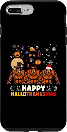 Vista 12 de iPhone 16 Halloween Thanksgiving Christmas Hallothanksmas Bigfoot Case
