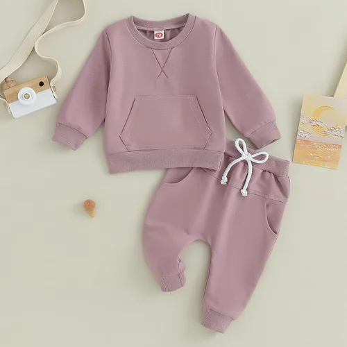 Vista 3 de Mubineo Conjunto de sudadera de manga larga para bebé niño y niña, para otoño e invierno