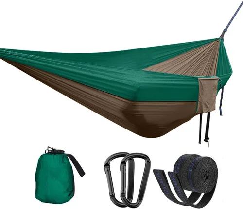 Vista 20 de Hamaca doble ajustable de capacidad de 550 libras con soporte de acero resistente de 10 pies, incluye funda de transporte portátil, fácil de Azul