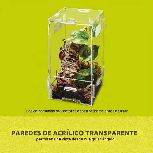 Vista 7 de Zilla Micro Hábitat Terrario, Arrbóreo, con Pestillo de Bloqueo, para Isópodos, Arañas, Insectos, Pequeño