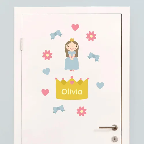Vista 7 de Calcomanías de puerta personalizadas para habitación de niños, calcomanías de pared con nombre personalizado para decoración de habitación de bebés