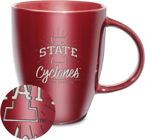 Vista 40 de Rico Industries - Taza de lustre cerámico con grabado láser de la NCAA de 18oz - Café-Té