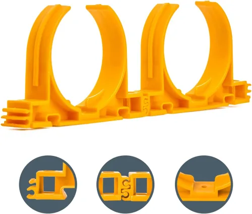 Vista 4 de POWERTEC 70342-P2 Perchas de estilo abierto para tubería y manguera de recolección de polvo de 2-1/2 pulgadas con múltiples opciones de montaje