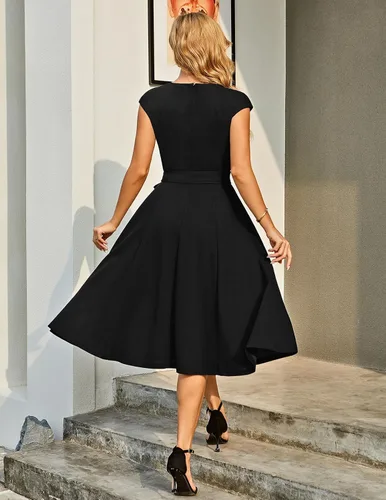 Vista 3 de DRESSTELLS - Vestidos de cóctel para mujer, vestido formal para invitadas de boda, vestido de noche discreto para festividades, iglesia y fiestas