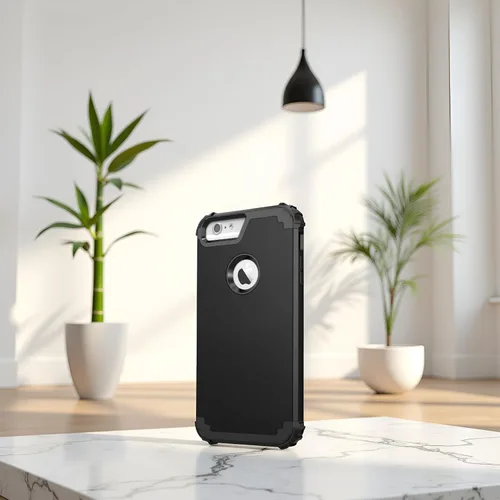 Vista 4 de IDweel Funda para iPhone 6S Plus con protector de pantalla de vidrio templado, para iPhone 6 Plus, 3 en 1, a prueba de golpes, delgada, híbrida