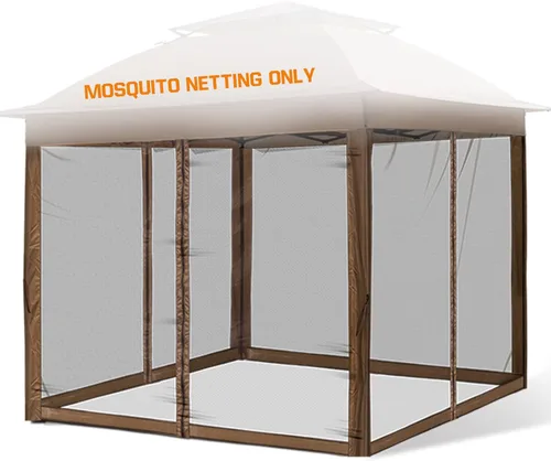 Vista 6 de COOS BAY Mosquitera de repuesto con cremalleras, panel de pared de malla para carpa de 10 x 10 pies, rosa