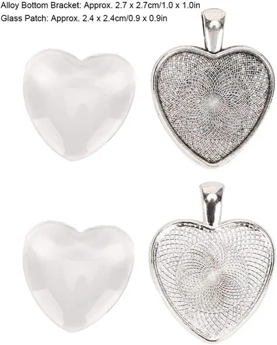 Vista 5 de Colgante en forma de corazón, 60 bandejas colgantes en forma de corazón, ajuste de base con cristal