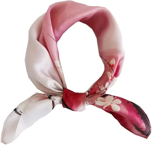 Vista 30 de FONYVE Bufandas 100% de seda de morera para mujer, bufanda cuadrada ligera de satén para la cabeza, bufanda pequeña de seda para dormir, 21 x 21