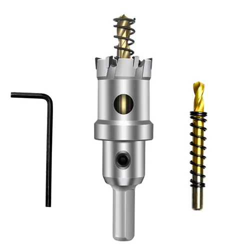 Vista 20 de ASNOMY Broca de sierra perforadora con punta de carburo de tungsteno para metal duro, cortador de sierra de agujero T.C.T de 1/2 pulgada con 2