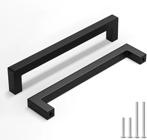 Vista 23 de homdiy Paquete de 1 tirador de gabinete negro mate de 3 pulgadas, manijas de cajón de acero inoxidable, manijas de cajón de acero inoxidable