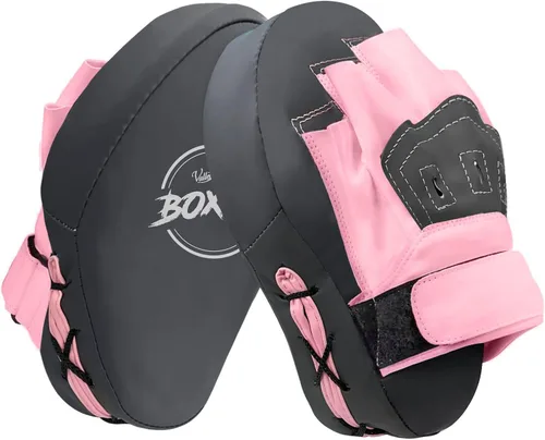 Vista 9 de Valleycomfy - Manoplas de boxeo curvadas de piel sintética para entrenamiento Leatherette Training Hand Pads,Ideal for Karate, Muay Thai Kick