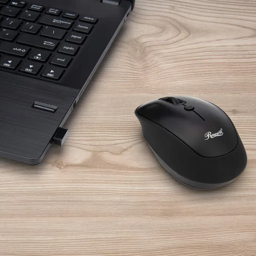 Vista 2 de Rosewill RWM-001 Ratón portátil inalámbrico compacto de viaje, sensor óptico, receptor inalámbrico USB, DPI ajustable, 4 botones, estilo de oficina
