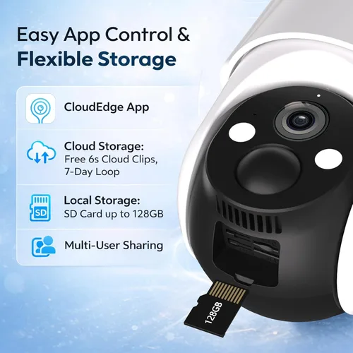 Vista 8 de Rraycom Cámara de seguridad celular 4G LTE inalámbrica para exteriores, sin WiFi, con energía solar, vista en vivo de 360°, visión nocturna a