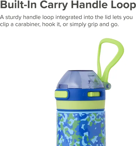 Vista 5 de Manna Astor Stainless Steel Leak-Proof Reusable Water Bottle - 18 Oz - Bluebell Mist and Lime Burst