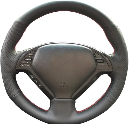 Vista 17 de Loncky - Funda de cuero para volante color beige, ajuste personalizado para Infiniti G37/ Infiniti G35/ Infiniti EX35 /Infiniti EX25/ Infiniti EX37