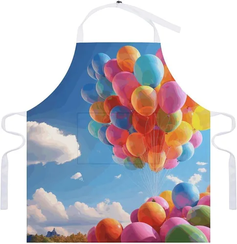 Vista 7 de MUSM Delantal para adultos – 27.6 x 31.5 pulgadas, delantales de poliéster resistentes con dos bolsillos grandes, delantal de cocina impermeable