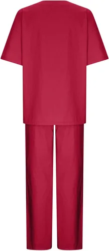 Vista 44 de Conjuntos de verano de 2 piezas para mujer, conjuntos elegantes y casuales de color liso, para verano, otoño, cuello redondo, tops y pantalones