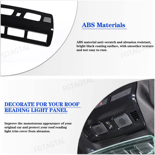 Vista 3 de Cubierta de lámpara de lectura de techo compatible con Chevrolet Corvette C8 2020-2024, cubierta de luz de lectura superior ABS, decoración de marco
