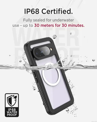 Vista 2 de Miimall Funda impermeable para Google Pixel 11 Pro XL, a prueba de caídas militares de 12 pies, IP68 impermeable, protección de cuerpo completo