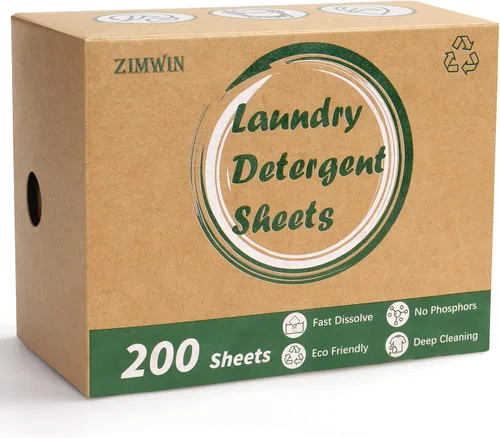 Vista 9 de Hojas de detergente para ropa, 200 tiras de jabón de lavanda - Sin envase de plástico, portátil para viajes, suministros de lavado sin líquido