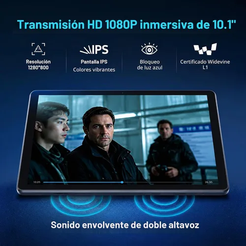 Vista 4 de Tablet Android 15 de 10 pulgadas, 24 GB de RAM, 128 GB ROM 1 TB Expand, procesador Octa-Core, pantalla táctil Widevine L1 HD IPS, WiFi 6 BT5.3 Dual
