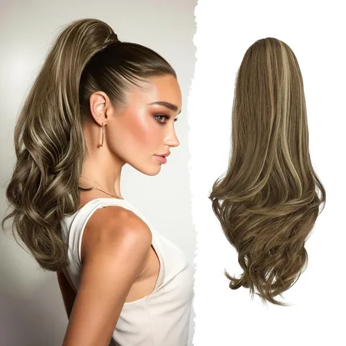 Vista 41 de SOFEIYAN Extensión de Cola de Caballo de 13" Larga y Rizada con Clip en Garra, Extensión de Cabello Sintético de Aspecto Natural para Mujeres