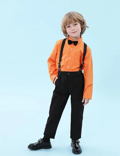 Vista 52 de A&J DESIGN Conjunto de ropa formal para niños pequeños con tirantes y tirantes