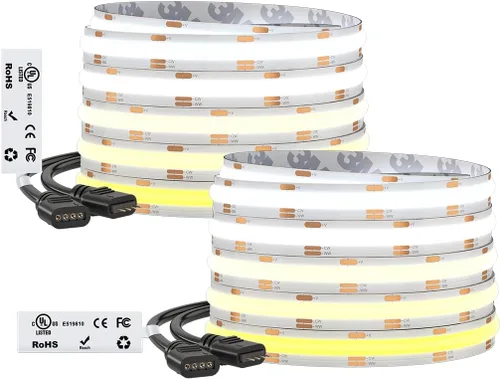 Vista 16 de BTF-LIGHTING - Tira de luz LED COB blanca sintonizable de 3000K-6000K con control remoto RF, CRI 90+ DC12V 16.4 pies regulable CCT ultra brillante