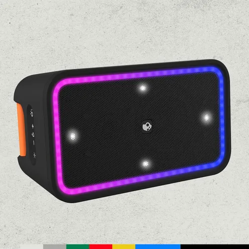 Vista 3 de Skullcandy Stomp XL Altavoz Bluetooth - Altavoz portátil inalámbrico impermeable IPX7, con espectáculo de luz LED y modos estroboscópico, batería