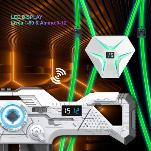 Vista 5 de Laser Tag Recargable, Set de Lazer Tag de 2 para Niños Juego Interior y Exterior, Ideas de Regalo para Niños Adolescentes y Adultos, Juguetes