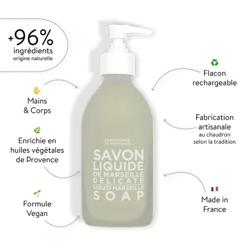 Vista 2 de Compagnie de Provence - Jabón Líquido Delicado 10.1 fl oz