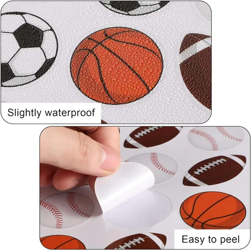 Vista 3 de Zonon 500 calcomanías de pelotas deportivas, baloncesto, fútbol, béisbol, fútbol, espuma mixta, calcomanías deportivas para álbumes de recortes