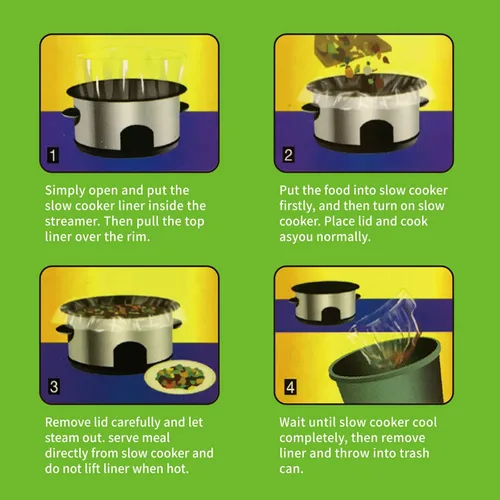 Vista 7 de ECOOPTS Bolsas de cocina desechables para olla de cocción lenta, bolsas de cocina de tamaño pequeño, para ollas de 1 cuarto a 3 cuartos de galón