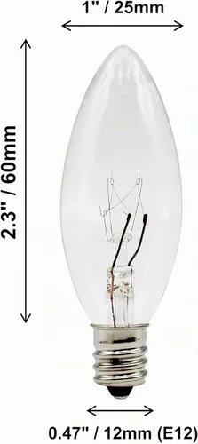Vista 4 de Creative Hobbies® Bombillas de repuesto para lámparas de vela eléctricas, velas de ventana y candelabros - 7W Candelabro E12 Incandescente