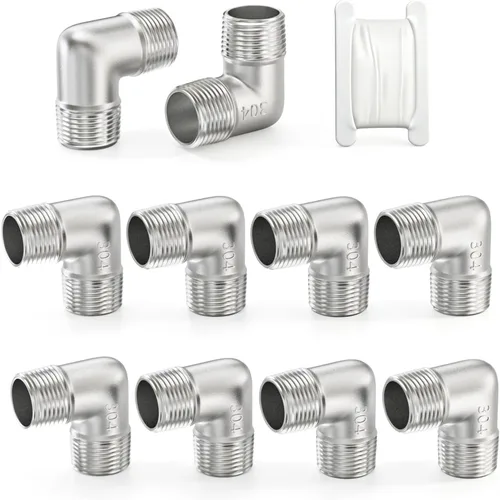 Vista 49 de TAISHER 2 piezas de acero inoxidable 304 accesorios de codo de 90 grados, tubo hembra NPT de 1 pulgada a 1 pulgada NPT hembra 304 accesorio