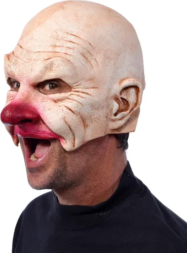 Vista 4 de Zagone Studios Hombres Un Tamaño UV Negro Luz Reactiva Blanco Resplandor Calvo Carnaval Creep Payaso Media Máscara
