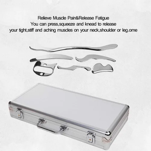 Vista 10 de Acero inoxidable Gua Sha Scraping Herramientas de masaje IASTM