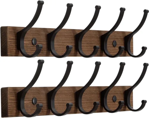 Vista 12 de Optish Perchero para colgar en la pared, ganchos de madera de 16.5 pulgadas, ganchos de pared para colgar, perchero para colgar sombreros, bolsos