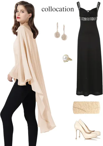 Vista 3 de BEAUTELICATE Capa de gasa para boda, capa nupcial, poncho superpuesto para mujer, talla grande