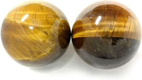 Vista 4 de Top Chi Tigers Eye Baoding Balls para terapia de manos, ejercicio y alivio del estrés (mediano 1.6 pulgadas)