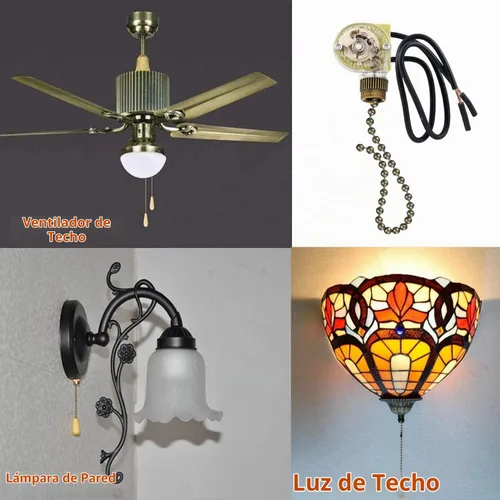 Vista 3 de Interruptor de luz para ventilador de techo Zing Ear ZE-109 de dos cables con cordones de tracción, interruptor de control de encendido/apagado