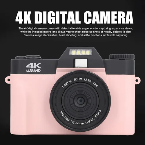 Vista 9 de Cámara digital 4K para enfoque automático de fotografía, zoom digital de 16X, cámara de vlogging de 48MP con pantalla abatible de 180° de 3