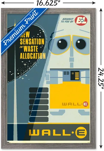 Vista 3 de Trends International Disney Pixar Wall-E - Póster de pared New Sensation, 14.72 x 22.37 pulgadas, versión enmarcada de madera de granero