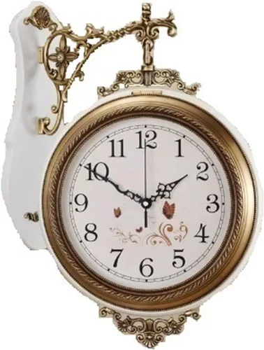 Vista 8 de Wall Clock Double Sided Clock Double Sided Quartz Wall Clock Simple Copper Art Wall Clock Creative Reloj Pared Decorativo Home Decoration-Style2-20