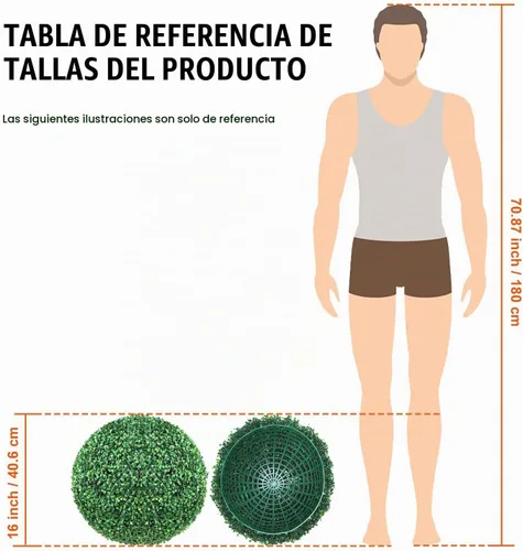 Vista 9 de VEVOR 2 bolas artificiales de 16 pulgadas, bolas de boj de imitación de 4 capas, bolas decorativas de plantas sintéticas verdes para todo el año