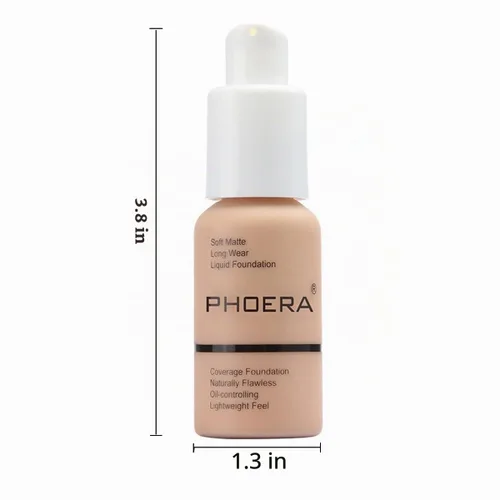 Vista 7 de PHOERA - Base de maquillaje mate, corrector de control de aceite, maquillaje impermeable de larga duración, base de cobertura completa