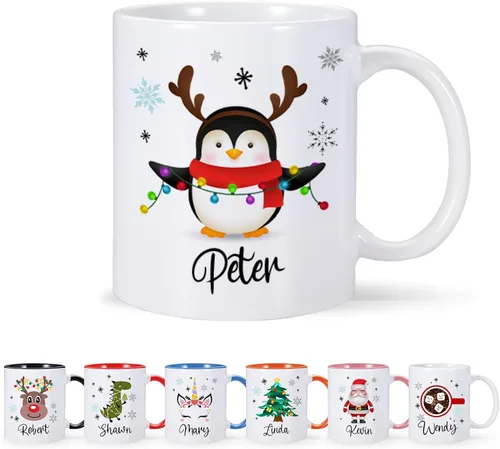 Vista 8 de Taza de chocolate caliente personalizada para niños, taza Stanta personalizada regalo para niños, hijo, hija, bonita taza de 11 oz para niños, taza