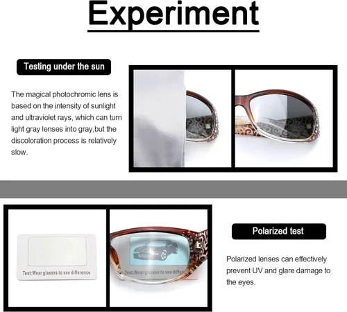 Vista 3 de IGnaef - Gafas de sol fotocromáticas para mujer con protección UV 100 polarizadas