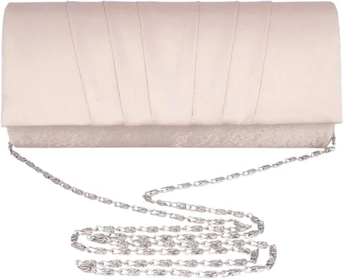Vista 3 de Adoptfade Bolso largo de la cena del embrague del satén plisado para mujer